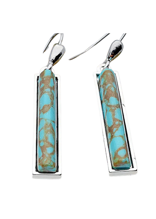 Long Turquoise Pendant Earring