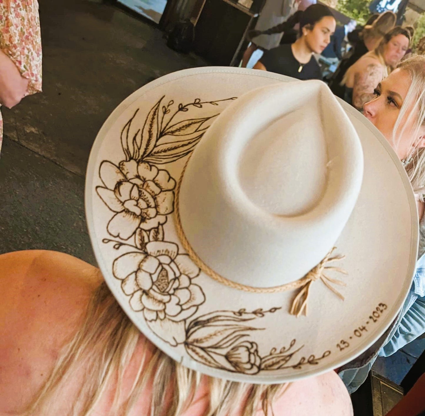 Custom Felt Pyrography Cowboy Hat