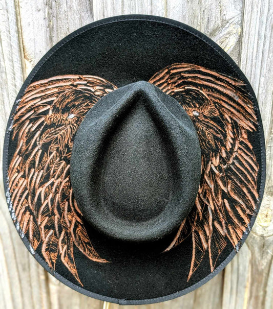 Custom Felt Pyrography Cowboy Hat