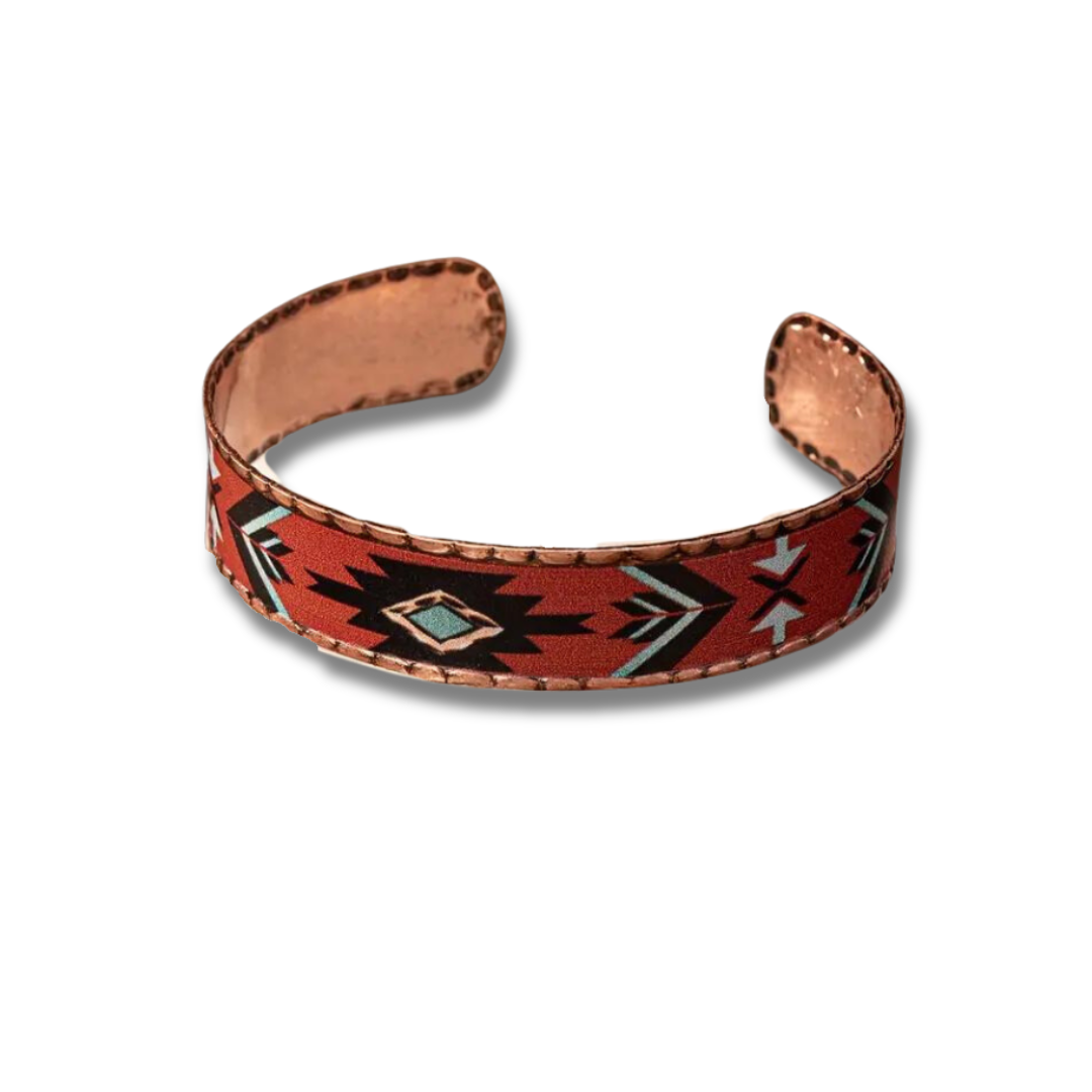 Southwestern Patterned Copper Cuff Bracelets