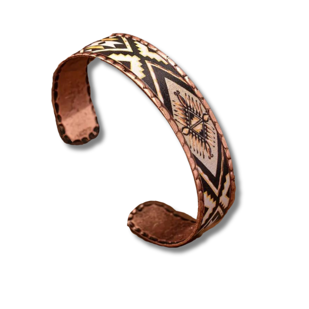 Southwestern Patterned Copper Cuff Bracelets