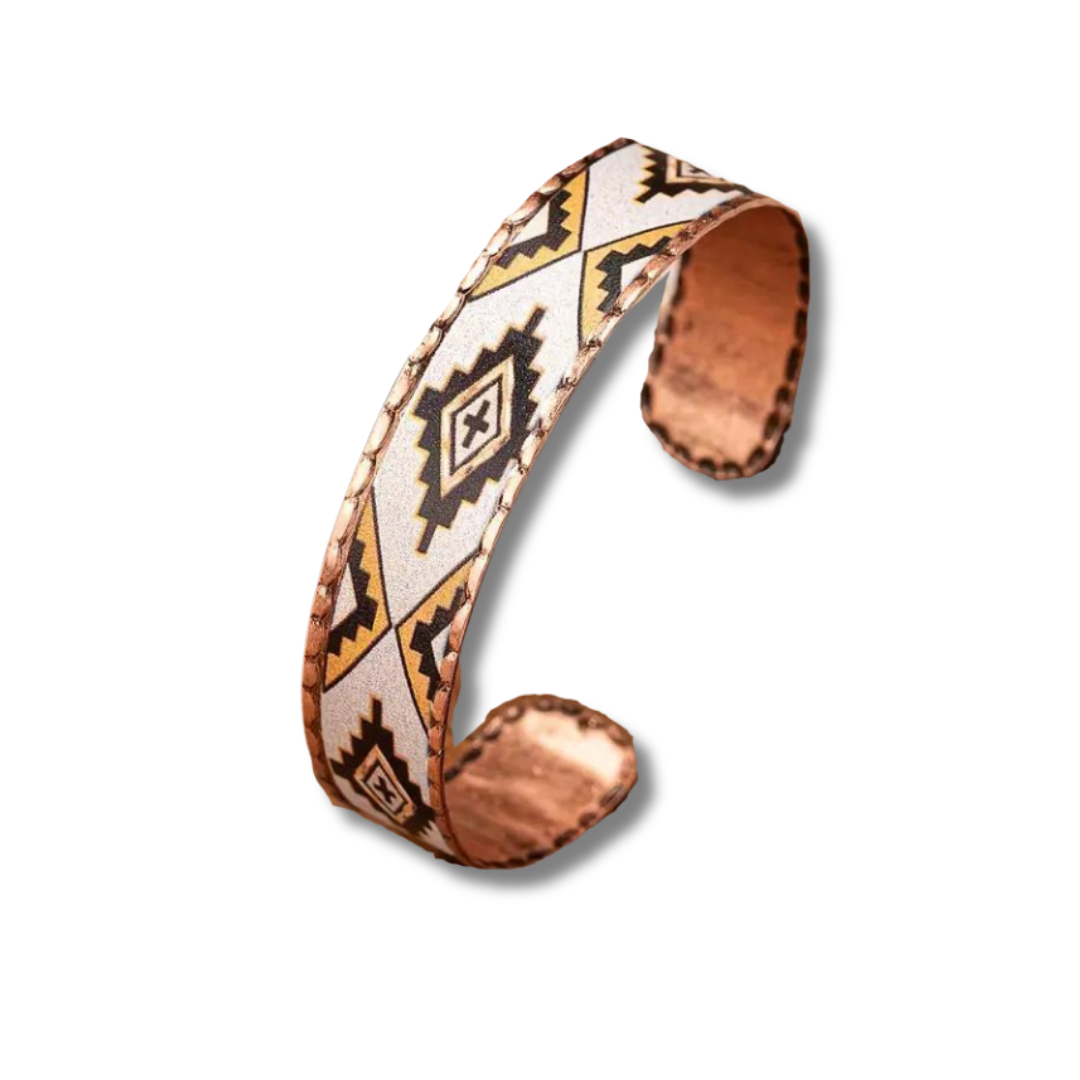 Southwestern Patterned Copper Cuff Bracelets