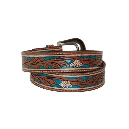 Turquoise Inlay Western Leather Belt