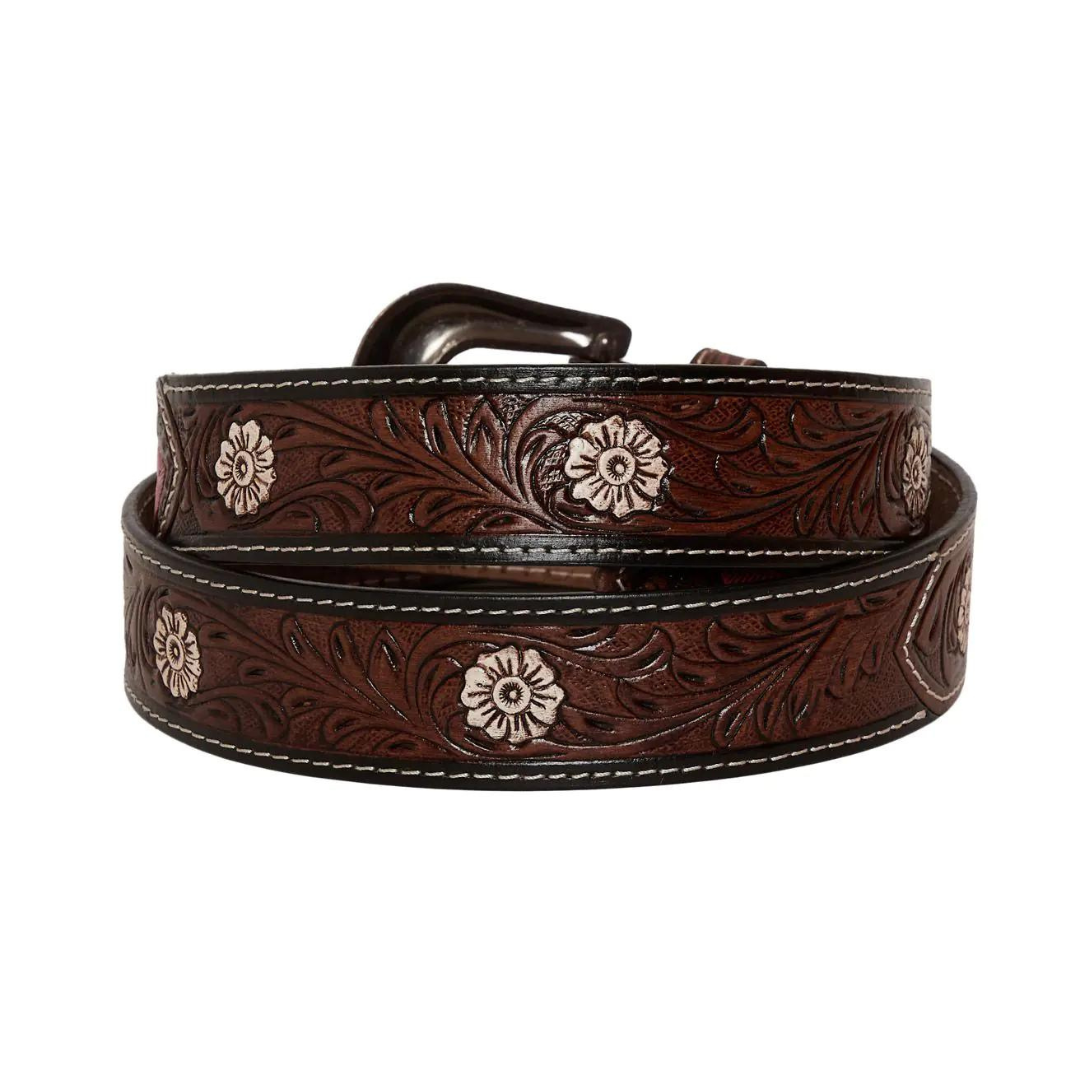 Elegant Feather Western Leather Belt