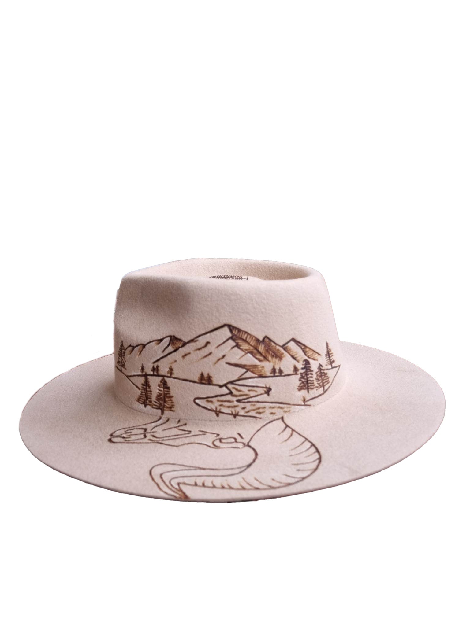 Custom Felt Pyrography Cowboy Hat