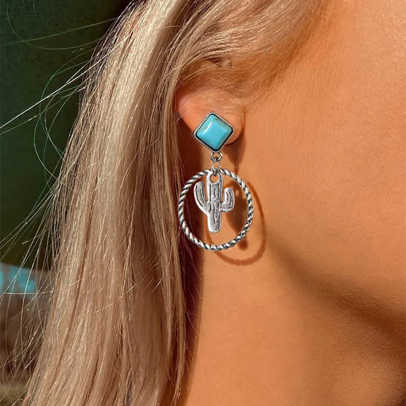 Roped Gemstone Earrings