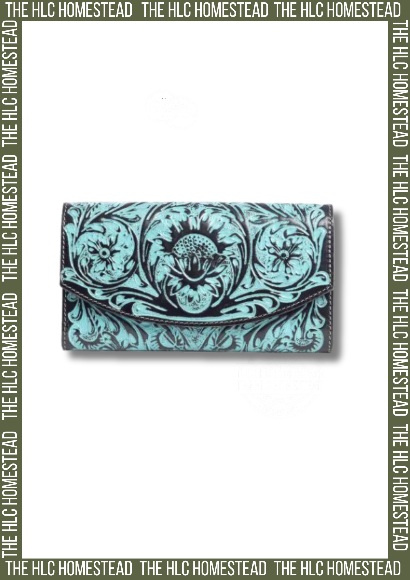 Distressed Deep Turquoise Leather Wallet