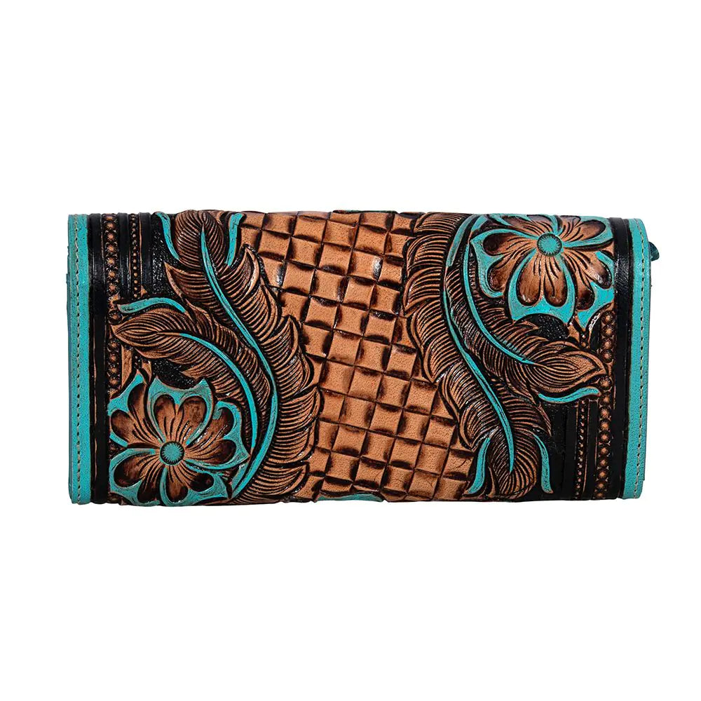 Floral Turquoise Inlay Wallet