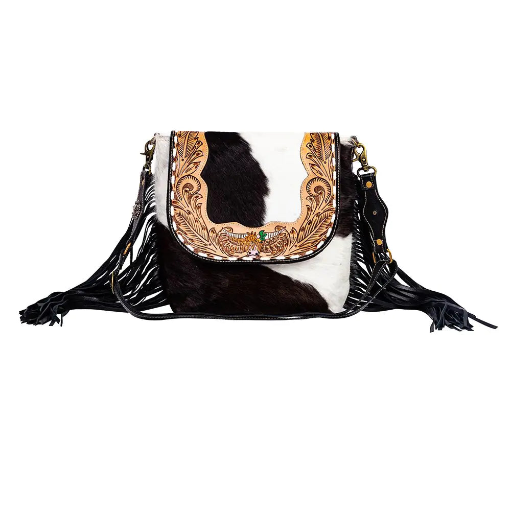 Luxurious Western-Inspired Hair-On Hide Crossbody Bag